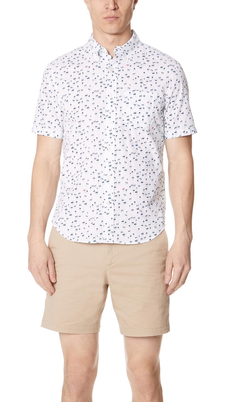 Club Monaco Short Sleeves Pink Flamingos