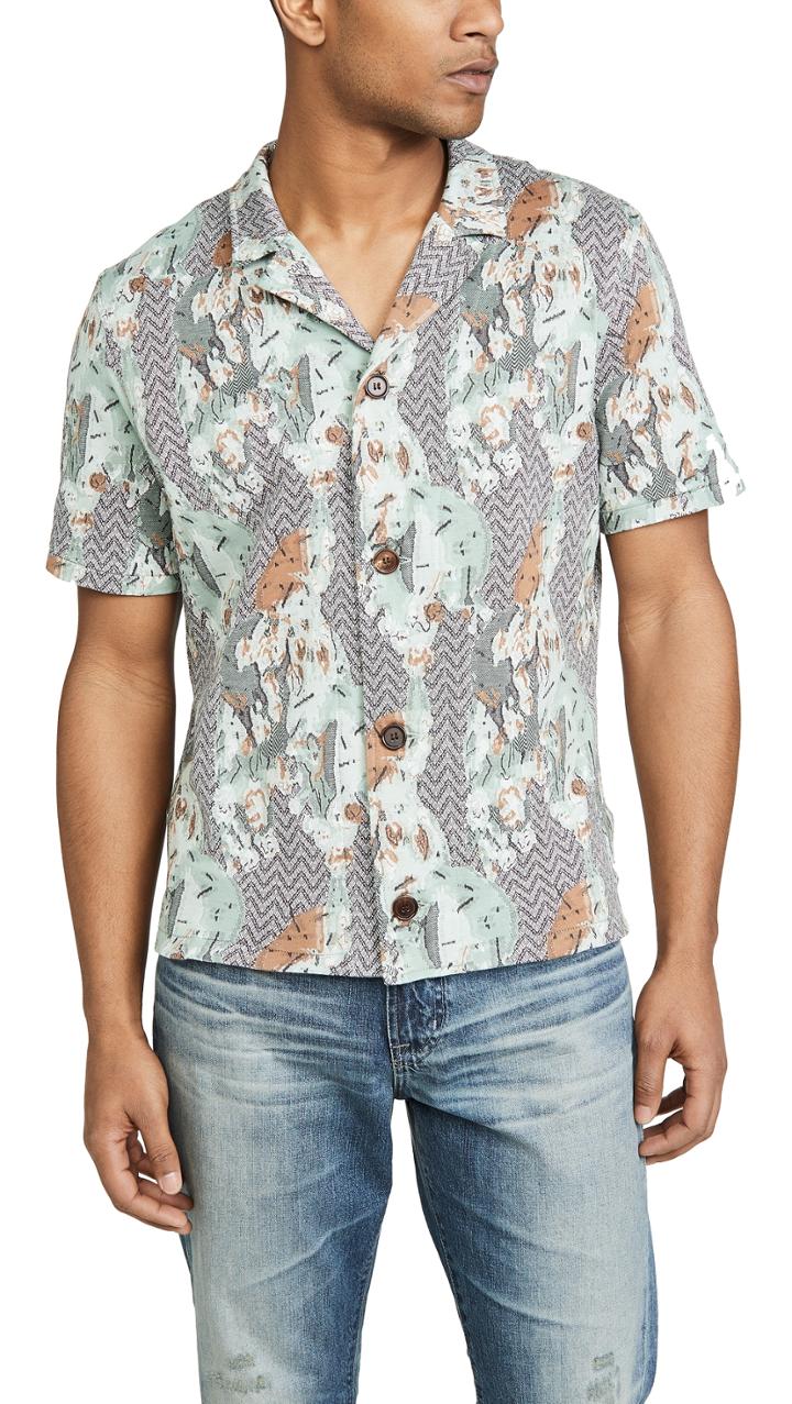 Billy Reid Cactus Bowling Shirt