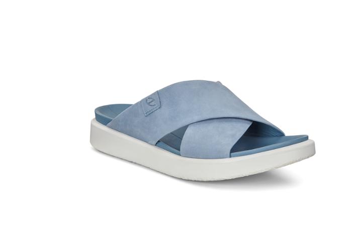 Ecco Flowt Lx W Slide Sandals Size 4-4.5 Retro Blue