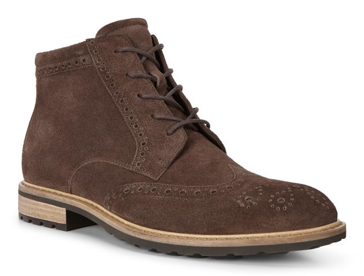 Ecco Vitrus I Wing Tip Boot Size 5-5.5 Coffee