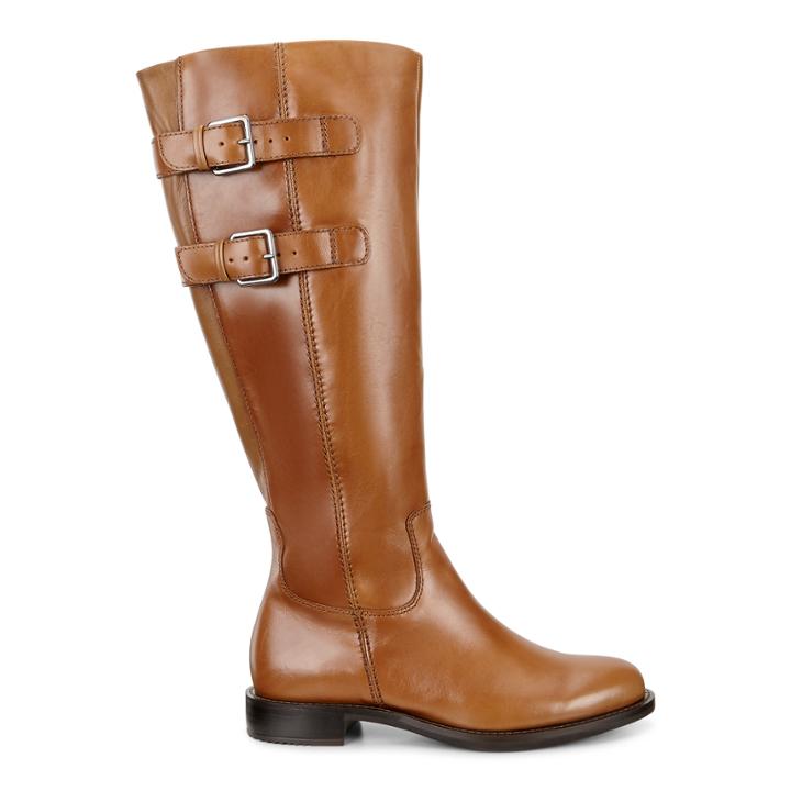 Ecco Sartorelle 25 Tall Buckle Boot Size 4-4.5 Camel