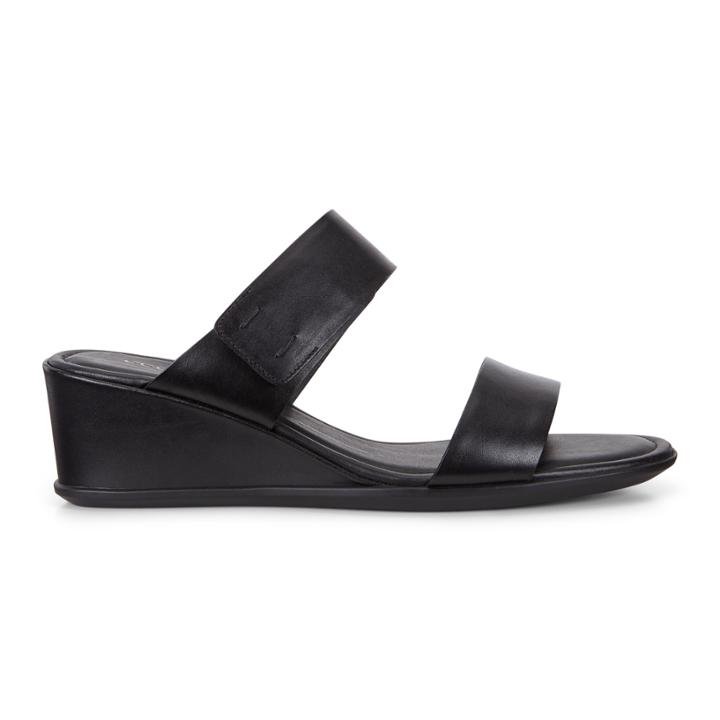 Ecco Shape 35 Wedge 2-strap Sandals Size 9-9.5 Black