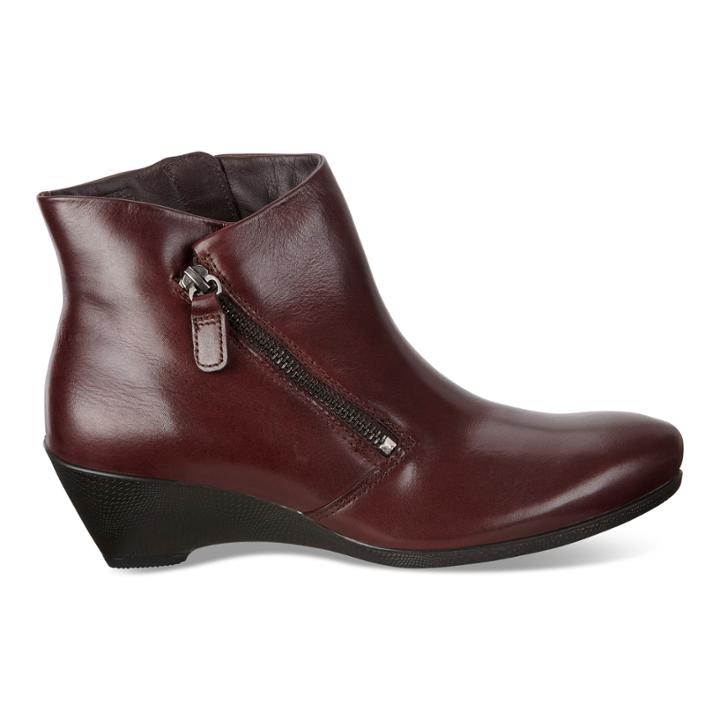 Ecco Sculptured 45 W Zip Boots Size 4-4.5 Brandy