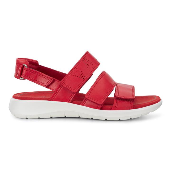 Ecco Soft 5 3-strap Sandal Size 6-6.5 Tomato