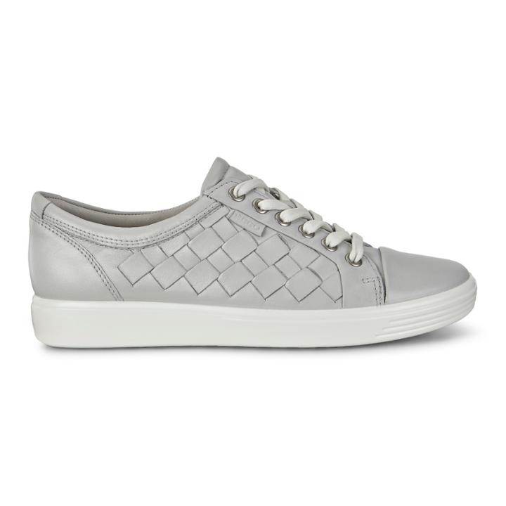Ecco Womens Soft 7 Woven Tie Sneakers Size 5-5.5 Concrete