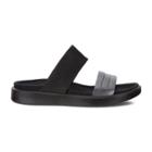 Ecco Flowt W Flat Sandal Size 9-9.5 Black Dark Shadow Metallic