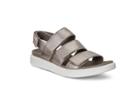 Ecco Flowt W Flat Sandal Size 5-5.5 Warm Grey Metallic