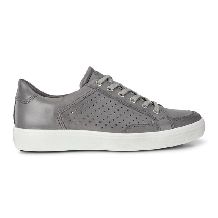 Ecco Mens Soft 7 Retro Tie Sneakers Size 10-10.5 Titanium