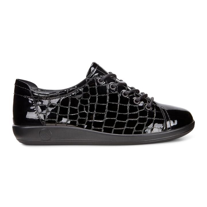 Ecco Soft 2.0 Tie Sneakers Size 4-4.5 Black