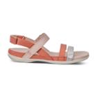 Ecco Flash Alu Sandals Size 4-4.5 Silver Apricot