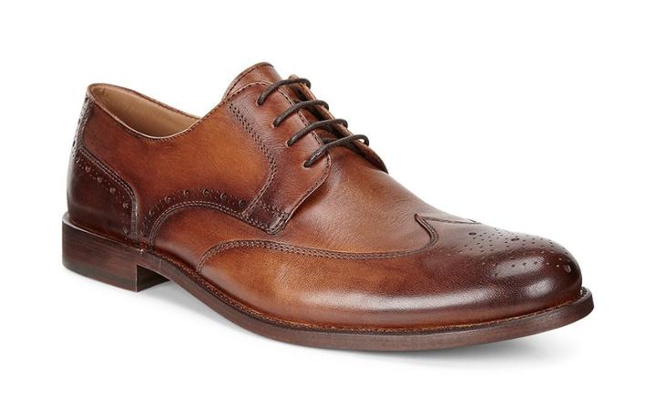 Ecco Men's London Wing Tip Tie Shoes Size 9/9.5