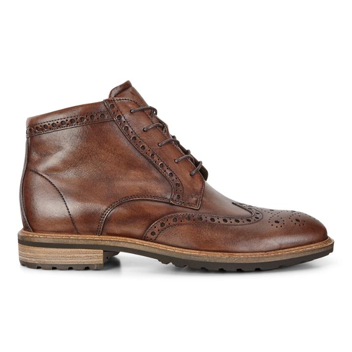 Ecco Vitrus I Wing Tip Boot Size 11-11.5 Nature