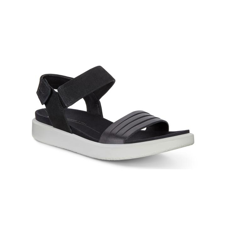 Ecco Flowt W Flat Sandal Size 6-6.5 Black