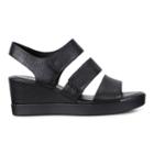 Ecco Shape Wedge Plateau Sandals Size 5-5.5 Black
