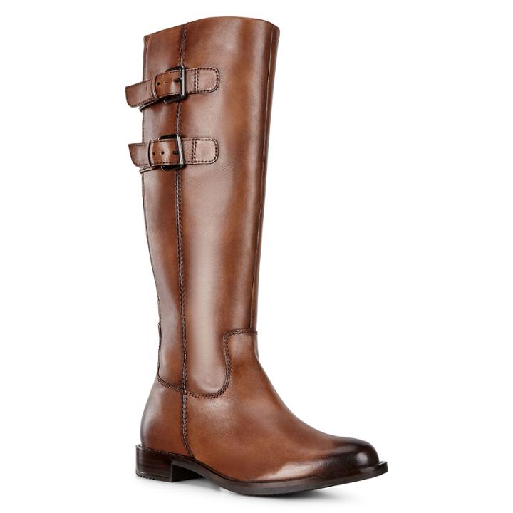 Ecco Sartorelle 25 Tall Buckle Boot Size 4-4.5 Amber