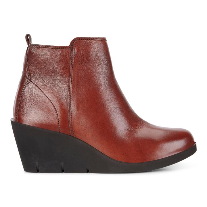 Ecco Bella Wedge Bootie Size 5-5.5 Cognac