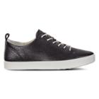 Ecco Gillian Shoe Sneakers Size 7-7.5 Black Dark Shadow Metallic
