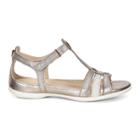Ecco Flash T-strap Sandal Size 5-5.5 Warm Grey Metallic