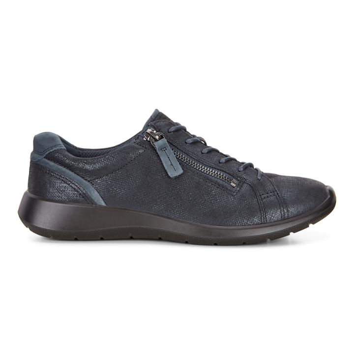 Ecco Soft 5 Side Zip Sneaker Size 4-4.5 Marine