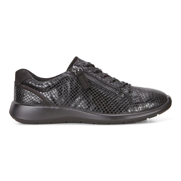 Ecco Soft 5 Side Zip Sneaker Size 6-6.5 Black