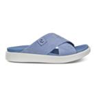 Ecco Flowt Lx W Slide Sandals Size 6-6.5 Retro Blue