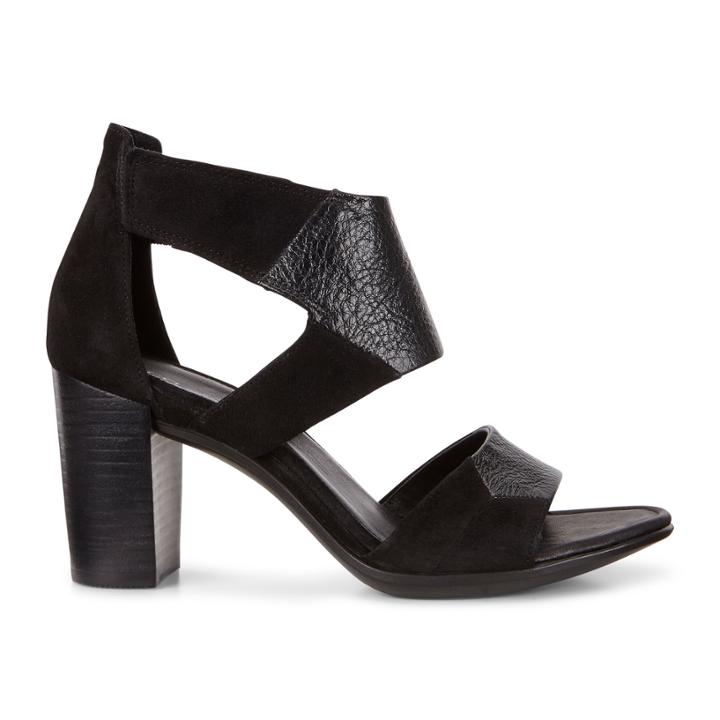 Ecco Shape 65 Block Ankle Sandals Size 7-7.5 Black