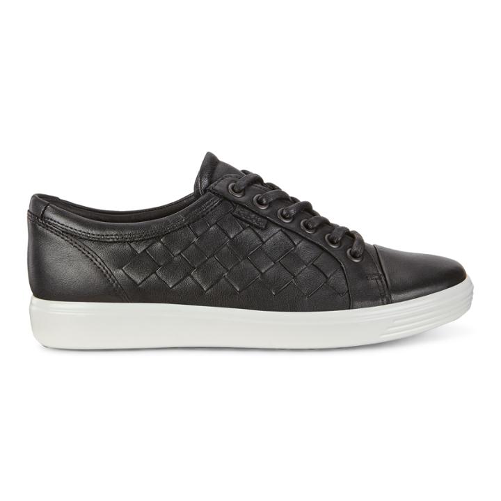Ecco Womens Soft 7 Woven Tie Sneakers Size 9-9.5 Black