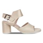 Ecco Shape Block Sandal 65 Heel Size 7-7.5 Vanilla Metallic