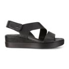Ecco Touch 2-strap Plateau Sandals Size 10-10.5 Black