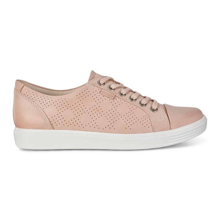 Ecco Womens Soft 7 Perf Tie Sneakers Size 5-5.5 Rose Dust