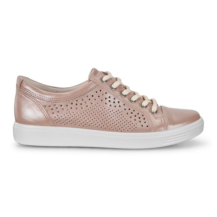 Ecco Womens Soft 7 Trend Tie Sneakers Size 4-4.5 Powder