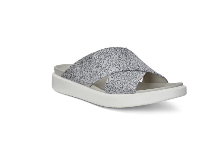 Ecco Flowt Lx W Slide Sandals Size 4-4.5 Concrete Magnet