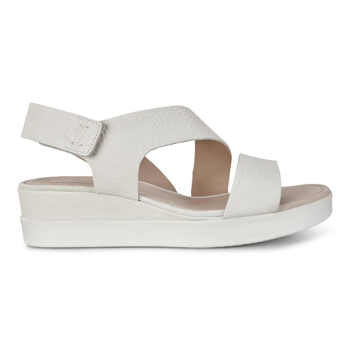 Ecco Touch 2-strap Plateau Sandals Size 4-4.5 White