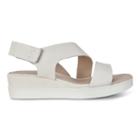Ecco Touch 2-strap Plateau Sandals Size 4-4.5 White