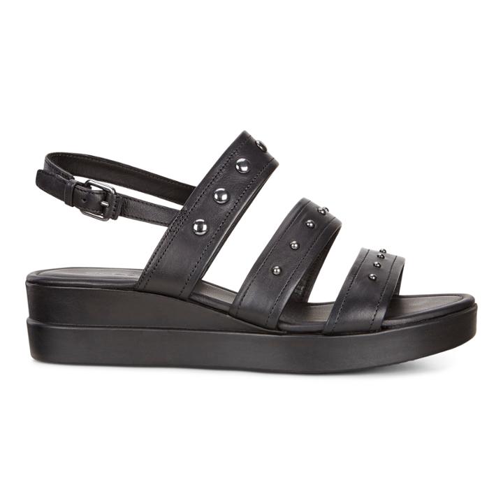 Ecco Touch Strap Plateau Sandals Size 6-6.5 Black