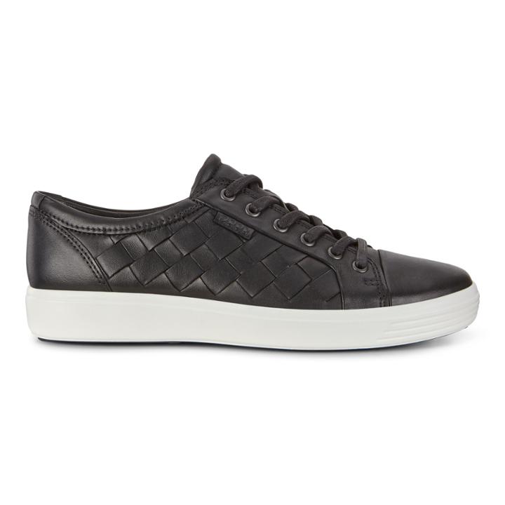 Ecco Mens Soft 7 Woven Tie Sneakers Size 5-5.5 Black