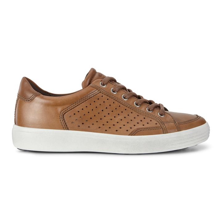 Ecco Mens Soft 7 Retro Tie Sneakers Size 10-10.5 Whisky