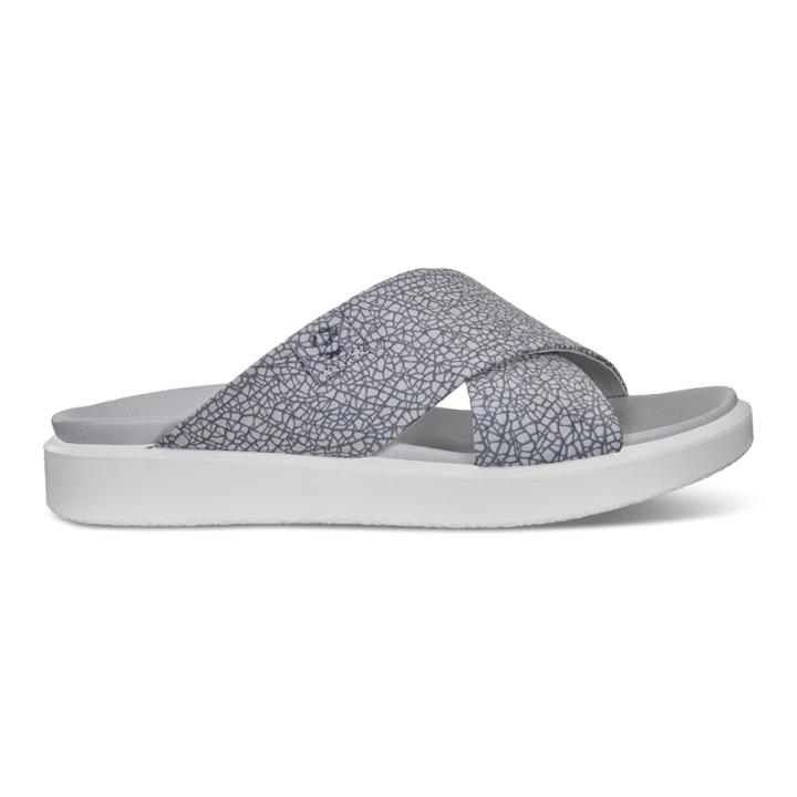 Ecco Flowt Lx W Slide Sandals Size 6-6.5 Concrete Magnet