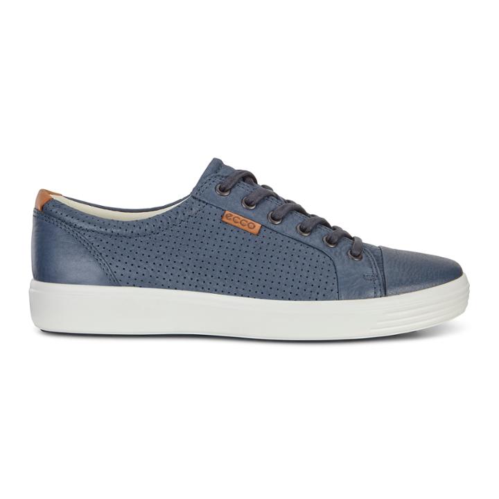 Ecco Mens Soft 7 Perf Tie Sneakers Size 13-13.5 Navy