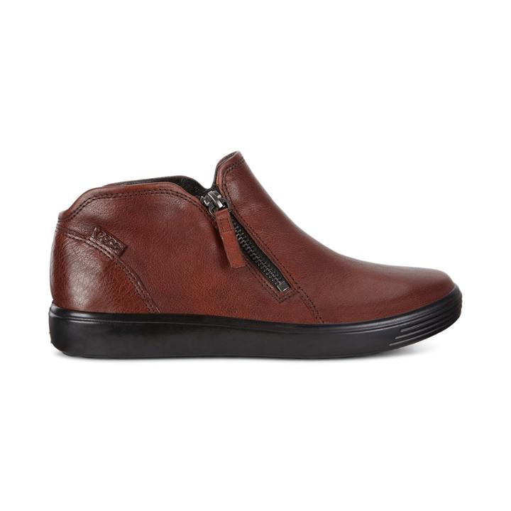 Ecco Womens Soft 7 Low Bootie Size 4-4.5 Cognac