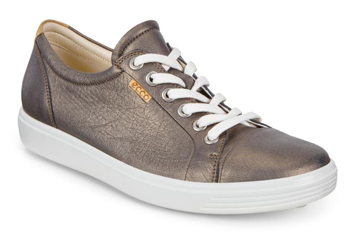 Ecco Womens Soft 7 Sneaker Size 4-4.5 Black Stone Metallic