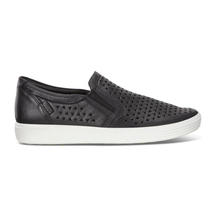 Ecco Soft 7 W Slip-on Sneakers Size 4-4.5 Black