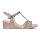 Ecco Shape 35 Wedge T-strap Sandals Size 10-10.5 Dune