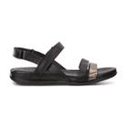 Ecco Flash Alu Sandals Size 5-5.5 Metallic Black