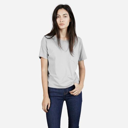 Everlane The Women's Box Cut Tee - Light Grey