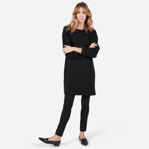 Everlane The Luxe Double-knit Sweater Dress - Black/ivory