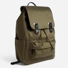 Everlane The Twill Backpack - Olive + Black Leather