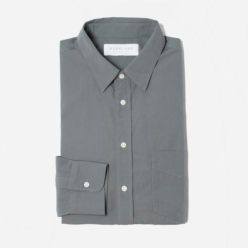 Everlane Men's Slim Fit Poplin - Lake Grey