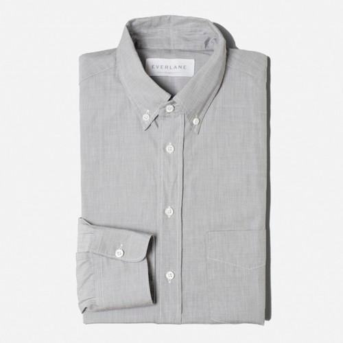 Everlane The Slim Fit Poplin - End-on-end Grey