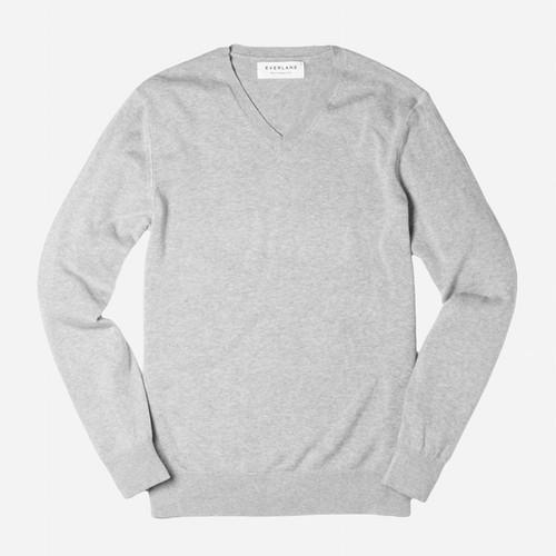 Everlane The Cotton Cashmere V-neck - Light Grey